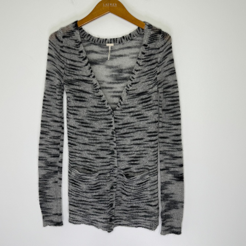 Free People‎ Beach Mohair blend striped cardigan Size S
